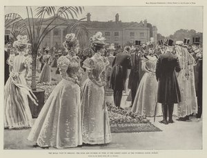Der königliche Besuch in Irland, der Herzog und die Herzogin von York auf der Gartenparty in der Vizeköniglichen Lodge, Dublin