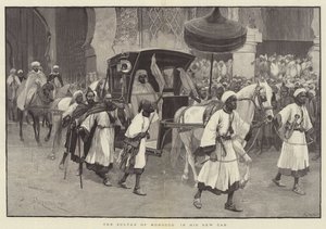 Der Sultan von Marokko in seiner neuen Kutsche von Amedee Forestier
