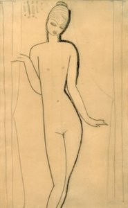 Nacktes junges Mädchen – Karyatide von Amedeo Modigliani