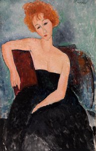 Rothaariges Mädchen im Abendkleid von Amedeo Modigliani