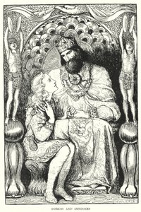 Doress und Innocens (Gravur) von Amelia M. (attr.to) Bowerley or Bauerle