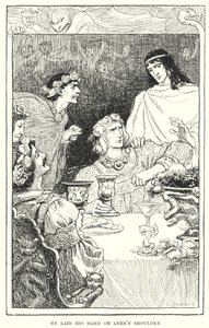 Er legte seine Hand auf Aners Schulter (Gravur) von Amelia M. (attr.to) Bowerley or Bauerle