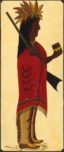 Indianer-Tabakladen-Schild [Rückseite, Indianer nach rechts]
