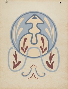 Wanddesign der Asistencia von San Antonio de Pala aus dem Portfolio "Dekorative Kunst von Spanisch-Kalifornien"