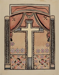 Tafel - Kreuz und Drapierungen von American 20th Century