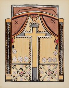 Tafel 13: Design mit Kreuz: Aus dem Portfolio "Spanische Kolonialdesigns von New Mexico" von American 20th Century