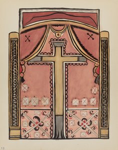 Tafel 13: Designs mit Kreuz, Chimayo: Aus dem Portfolio "Spanische Kolonialdesigns von New Mexico" von American 20th Century