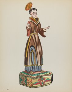 Tafel 37: Heiliger Antonius: Aus dem Portfolio "Spanische Kolonialdesigns von New Mexico" von American 20th Century