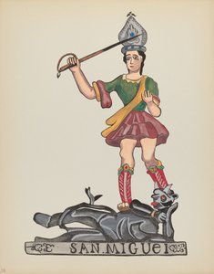 Teller 38: Der heilige Michael: Aus dem Portfolio "Spanische Kolonialdesigns von New Mexico"