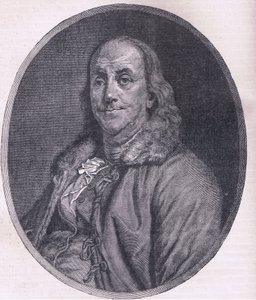 Benjamin Franklin, Illustration aus Cassells Geschichte der Vereinigten Staaten, veröffentlicht von Cassell, Petter & Galpin, um 1900 (Lithographie)