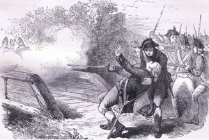 Tod von Isaac Davis, Illustration aus Cassells Geschichte der Vereinigten Staaten, veröffentlicht von Cassell, Petter & Galpin, ca. 1900 (Lithografie)