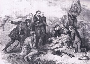 Tod von Wolfe, Illustration aus Cassells Geschichte der Vereinigten Staaten, veröffentlicht von Cassell, Petter & Galpin, ca. 1900 (Lithografie) von American English school