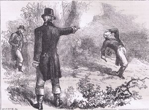 Duell zwischen Burr und Hamilton, Illustration aus Cassells Geschichte der Vereinigten Staaten, veröffentlicht von Cassell, Petter & Galpin, ca. 1900 von American English school