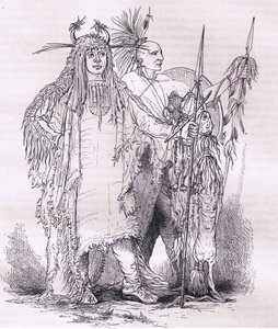 Gruppe von Grenzindianern, Illustration aus Cassells Geschichte der Vereinigten Staaten, veröffentlicht von Cassell, Petter & Galpin, ca. 1900 (Litho)