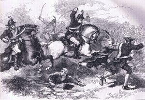 Niederlage der loyalen Rekruten, Illustration aus Cassells Geschichte der Vereinigten Staaten, veröffentlicht von Cassell, Petter & Galpin, ca. 1900