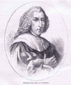 William Pitt, Earl of Chatham, Illustration aus Cassells Geschichte der Vereinigten Staaten, veröffentlicht von Cassell, Petter & Galpin, um 1900 (Lithographie) von American English school