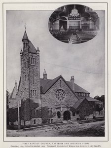 Jamestown, NY: Erste Baptistenkirche, Außen- und Innenansichten von American Photographer (after)