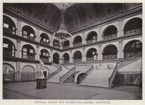 Philadelphia: Zentraler Hof und Treppen, Drexel Institute (s/w Foto) von American Photographer (after)