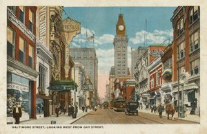 Baltimore Street, Blick nach Westen von der Gay Street (Farbfoto)