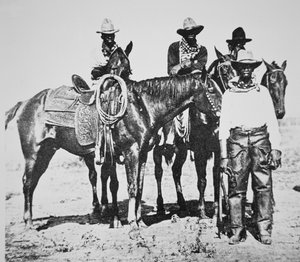 Schwarze Cowboys in Bonham, Texas, ca. 1890