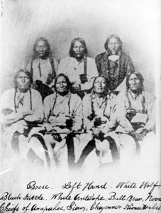 Bosse, Left Hand, White Wolf, Black Kettle, White Antelope, Bull Bear, Neva: Häuptlinge der Arapahoe, Sioux, Cheyenne und Kiowa Stämme, ca. 1860-68