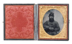 Gerahmtes Porträt von Private Joseph Absalom Higginbotham, Co. I