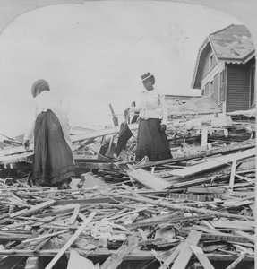 Galveston-Katastrophe, versuchen herauszufinden, wo ihr Haus stand