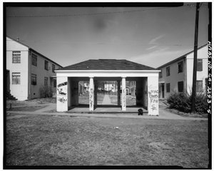 John Hope Homes (Sozialwohnungen), begrenzt von Larkin, Dora, Spelman Streets & Lane, Atlanta, Fulton County, GA (s/w Foto)
