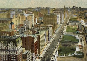 Michigan Boulevard, Blick nach Norden, vom Flugzeug aus gesehen von American Photographer