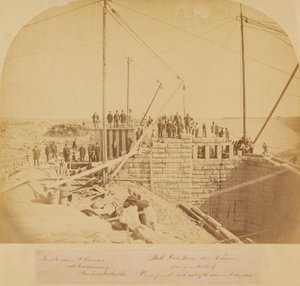 Südtorhaus des neuen Reservoirs, Central Park, während des Baus von American Photographer