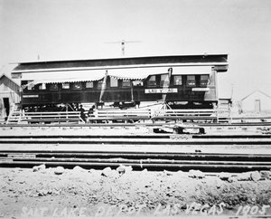 Der Bahnhof, Warteraum und Fahrkartenschalter der Las Vegas Salt Lake Railroad, Nevada