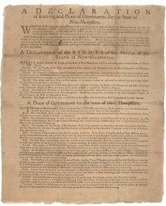 Eine Erklärung der Rechte und ein Plädoyer für die Regierung des Staates New Hampshire, 1779