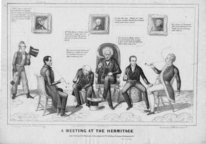 Ein Treffen in der Einsiedelei, veröffentlicht von H R Robinson, New York und Washington, ca. 1842-43 von American School