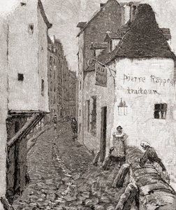 Eine Straße im alten Paris im 19. Jahrhundert, aus 
