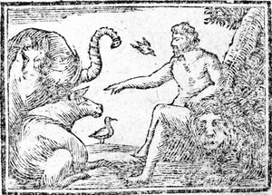 Adam benennt die Tiere, Illustration aus An Abridgement of the History of the Holy Bible, veröffentlicht 1794