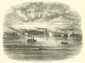Admiral Porters Flotte an der Mündung des Yazoo, Dezember 1862 von American School