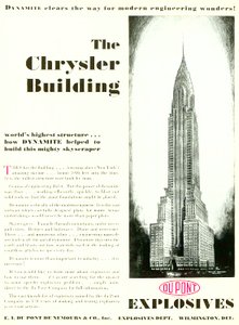 Werbung mit dem Chrysler Building, aus dem DuPont Magazin, Mai 1930