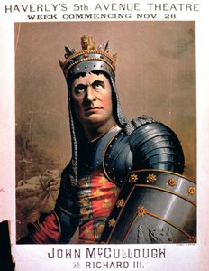 Werbung für John McCullough als Richard III im Haverlys 5th Avenue Theatre, New York