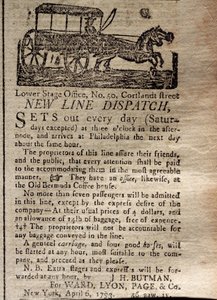 Anzeige für die New Line Dispatch, aus The New York Journal & Patriotic Register, 6. April 1793