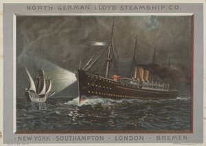 Werbung für die Norddeutsche Lloyd Dampfschifffahrtsgesellschaft von American School