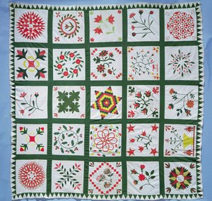 Album-Quilt mit Saisonblumen, 1844
