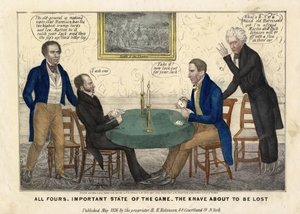 Alle Viere: Wichtiger Stand des Spiels - der Bube kurz vor dem Verlust, 1836
