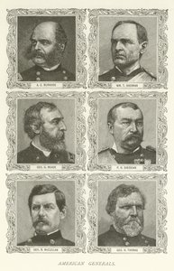 Amerikanische Generäle, A. E. Burnside, William T. Sherman, George G. Meade, P. H. Sheridan, George B. McClellan, George H. Thomas von American School