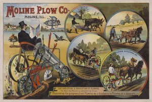 Amerikanische Werbekarte für die Moline Plow Company, Illinois, ca. 1880er