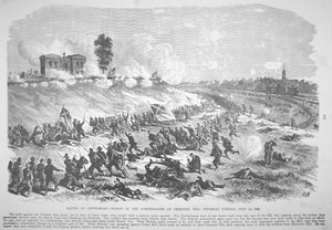 Schlacht von Gettysburg - Angriff der Konföderierten auf Cemetery Hill, Donnerstagabend, 2. Juli