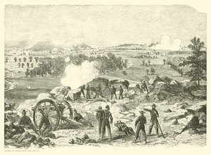 Schlacht von Gettysburg, Gipfel von Little Round Top, 2. Juli, Juli 1863 von American School