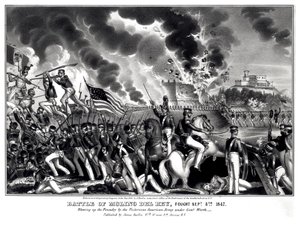 Schlacht von Molino del Rey, gekämpft am 8. September 1847, veröffentlicht von James Baillie, 1848