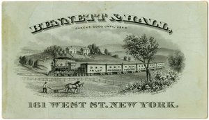 Bennett & Hall Handelskarte, recto, 1882