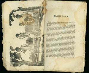 Black Hawk, aus Erzählung der Gefangenschaft und wunderbaren Flucht von Mrs. Jane Lewis, 1834