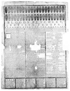 Blutiges Gemetzel der britischen Truppen, Salem 1775 von American School